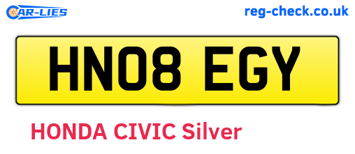 HN08EGY are the vehicle registration plates.