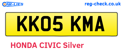 KK05KMA are the vehicle registration plates.