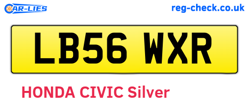 LB56WXR are the vehicle registration plates.