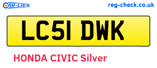 LC51DWK are the vehicle registration plates.