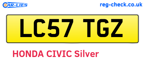 LC57TGZ are the vehicle registration plates.