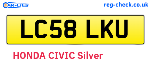 LC58LKU are the vehicle registration plates.