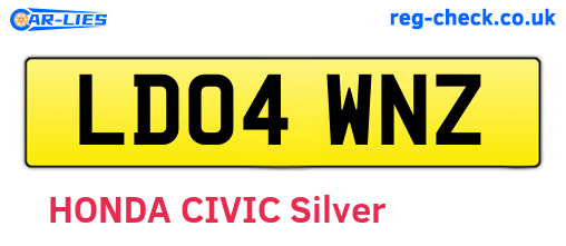 LD04WNZ are the vehicle registration plates.