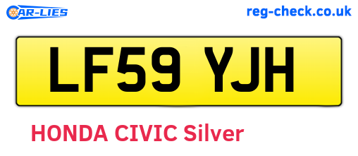 LF59YJH are the vehicle registration plates.