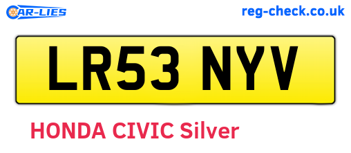 LR53NYV are the vehicle registration plates.
