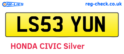 LS53YUN are the vehicle registration plates.