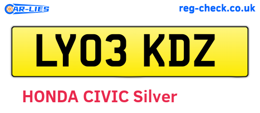 LY03KDZ are the vehicle registration plates.