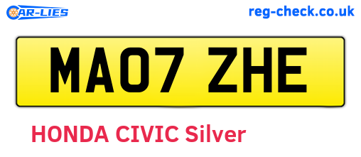 MA07ZHE are the vehicle registration plates.