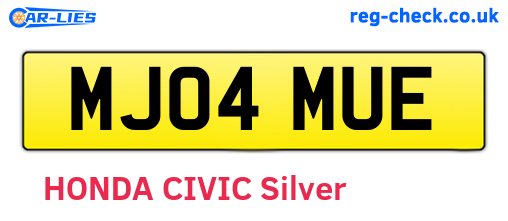 MJ04MUE are the vehicle registration plates.