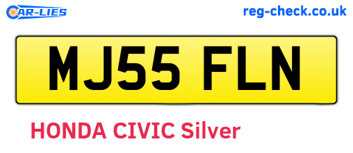 MJ55FLN are the vehicle registration plates.