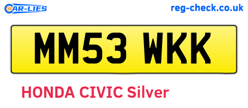 MM53WKK are the vehicle registration plates.
