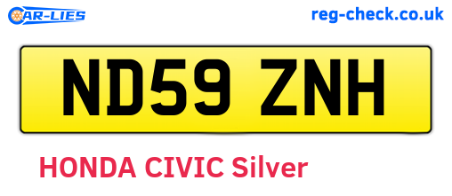 ND59ZNH are the vehicle registration plates.