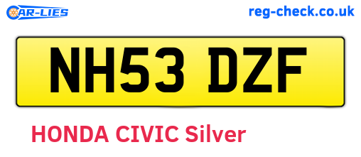 NH53DZF are the vehicle registration plates.