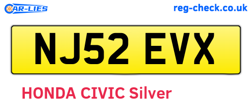 NJ52EVX are the vehicle registration plates.