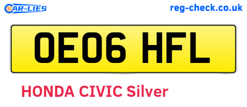 OE06HFL are the vehicle registration plates.