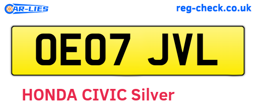 OE07JVL are the vehicle registration plates.