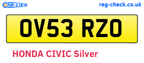 OV53RZO are the vehicle registration plates.
