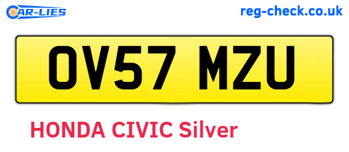 OV57MZU are the vehicle registration plates.