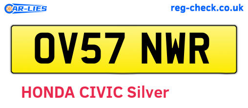 OV57NWR are the vehicle registration plates.