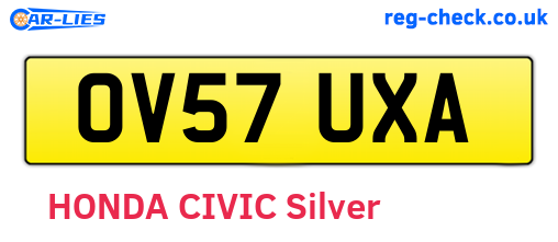 OV57UXA are the vehicle registration plates.