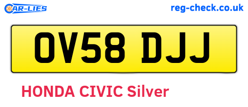 OV58DJJ are the vehicle registration plates.