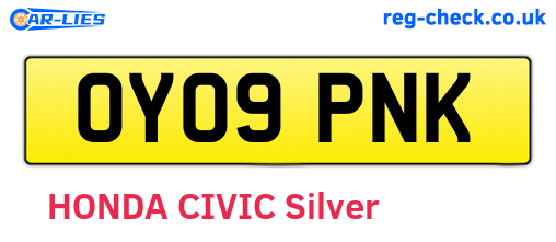 OY09PNK are the vehicle registration plates.