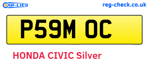 P59MOC are the vehicle registration plates.