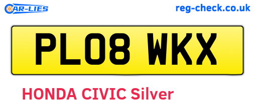 PL08WKX are the vehicle registration plates.