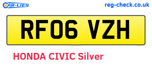 RF06VZH are the vehicle registration plates.
