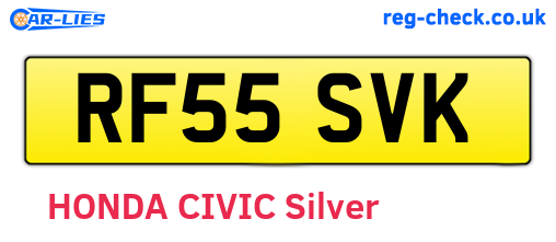 RF55SVK are the vehicle registration plates.