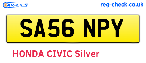 SA56NPY are the vehicle registration plates.