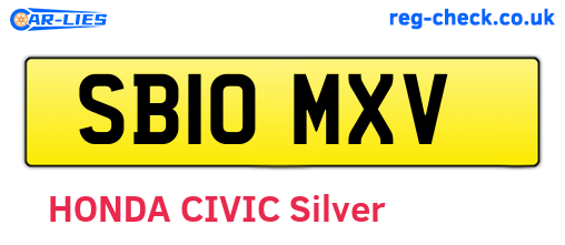 SB10MXV are the vehicle registration plates.