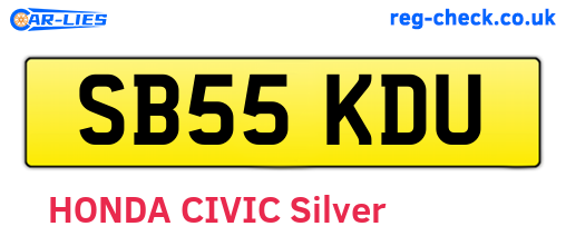 SB55KDU are the vehicle registration plates.