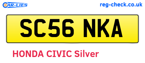 SC56NKA are the vehicle registration plates.