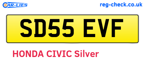 SD55EVF are the vehicle registration plates.