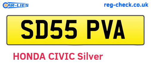 SD55PVA are the vehicle registration plates.