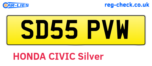 SD55PVW are the vehicle registration plates.