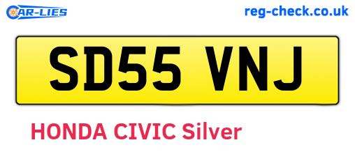 SD55VNJ are the vehicle registration plates.