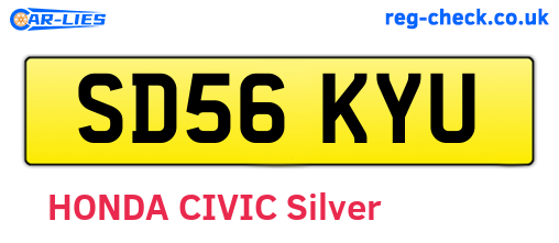 SD56KYU are the vehicle registration plates.