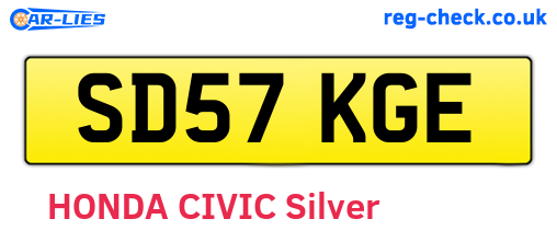 SD57KGE are the vehicle registration plates.