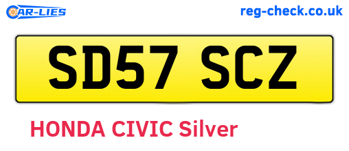 SD57SCZ are the vehicle registration plates.