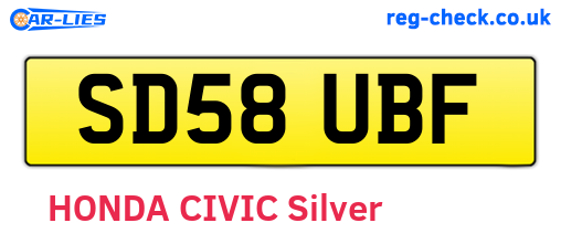 SD58UBF are the vehicle registration plates.