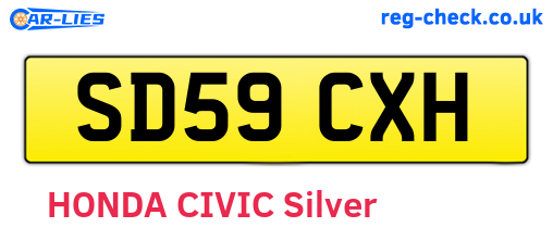 SD59CXH are the vehicle registration plates.