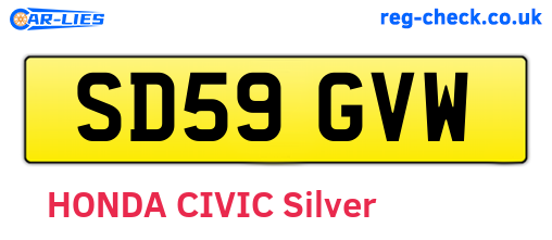 SD59GVW are the vehicle registration plates.