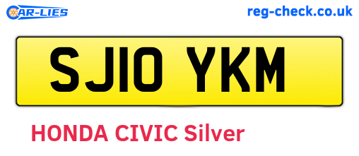 SJ10YKM are the vehicle registration plates.