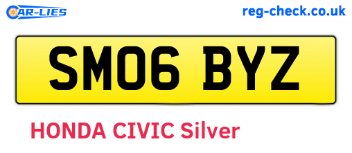 SM06BYZ are the vehicle registration plates.