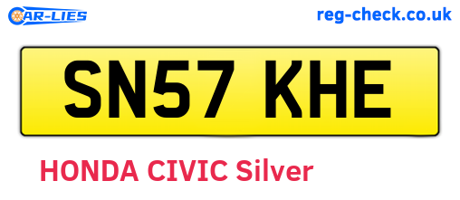 SN57KHE are the vehicle registration plates.