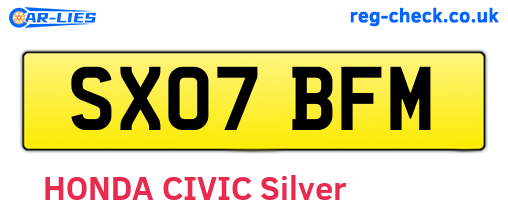 SX07BFM are the vehicle registration plates.