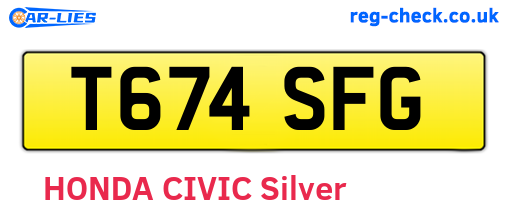 T674SFG are the vehicle registration plates.