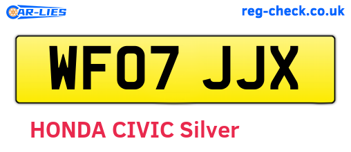 WF07JJX are the vehicle registration plates.